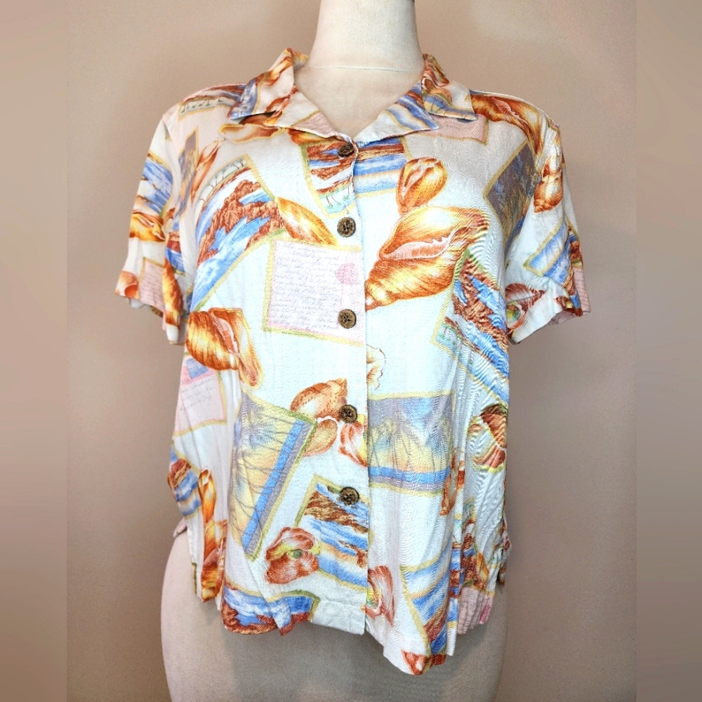 Vintage Caribbean Joe Shell and Post Card Top